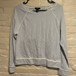 Striped scoop neck sweatshirt